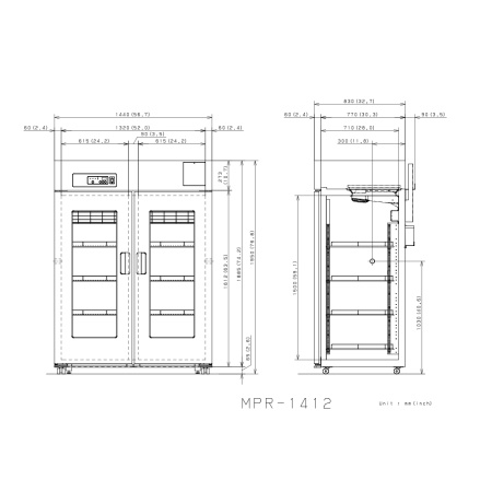 Холодильники фармацевтические PHCbi MPR-1412-PE, MPR-1412R-PE